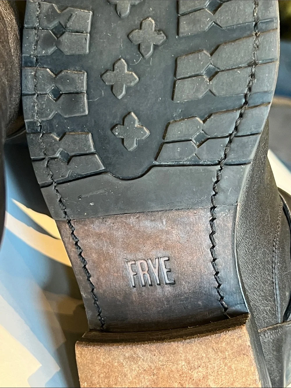 Frye Boots Natalie Short Engineer Black Leather Ankle Buckle SZ 8.5
